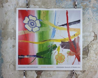 2000 Michel Majerus Poster, Untitled, Louisiana Museum of Modern Art, Abstract Expressionism, Pop Art, gallery exhibition wall art decor