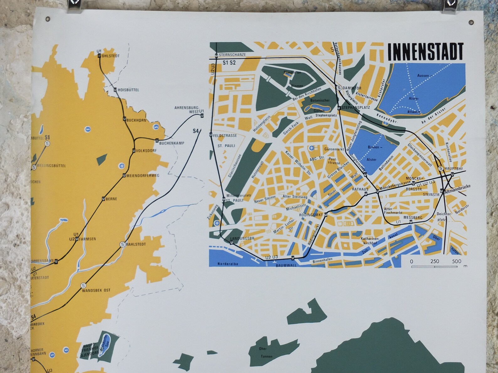 1968 Hamburg Rail Map Double Sheet Poster Hamburger Bahnplan | Etsy