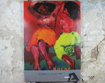 1996 Emil Nolde Poster, Dancing Girls 1925, Tazende Madchen, Berlin Succession, Die Brücke expressionist, Blaue Reiter, wall art decor