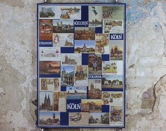 1976 Koln Travel Poster, Keulen, Cologne, Germany, montage, Deutschland plakat, travel tourism holiday vacation wall art decor