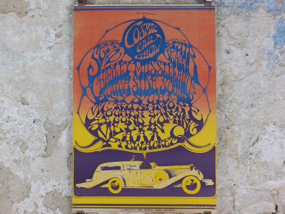 1967 Cosmic Car Show Poster, by Stanley Mouse and Muir Beach in