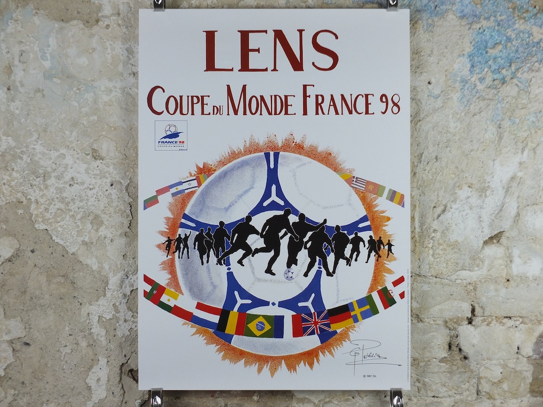 #WORLDCUP#1998#France98#フランス大会テレカ4枚セット額入 1998 World Cup Poster, Lens France 98, Coupe Du Monde, by G