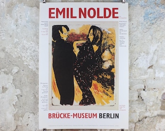 1999 Emil Nolde Poster, Young Couple 1913, Junges Paar, Berlin Succession, Die Brücke expressionist, Blaue Reiter, wall art decor
