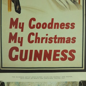 My Goodness My Guinness Poster, by John Gilroy 1937, My Goodness My Christmas Guinness, Advertising campaign Wall art retro 1990s image 4