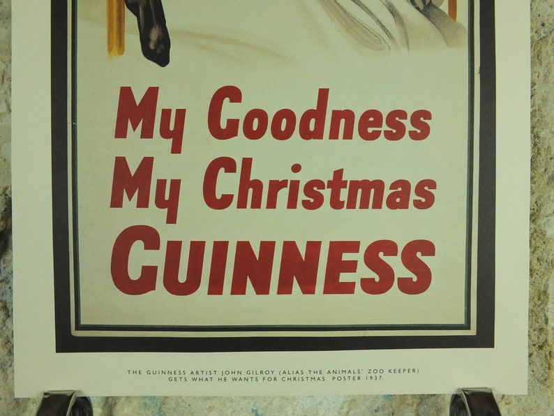 My Goodness My Guinness Poster, by John Gilroy 1937, My Goodness My Christmas Guinness, Advertising campaign Wall art retro 1990s image 4