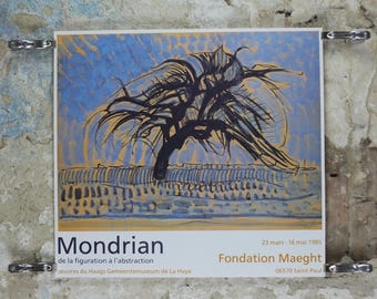 1989 Piet Mondrian Poster, The Blue Tree, 1908, Dutch abstract, De Stijl The Style, Neoplasticism, wall art decor