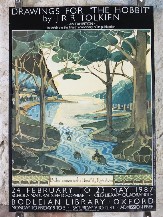 1987 Tolkien Exhibition Poster, the Hobbit, J.R.R. Tolkien