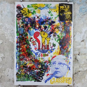 Cartel del Festival de Jazz de Copenhague de 1986, mucha energía desordenada y ocupada, por Jens Jørgen Thorsen, Dinamarca, música, decoración de arte mural