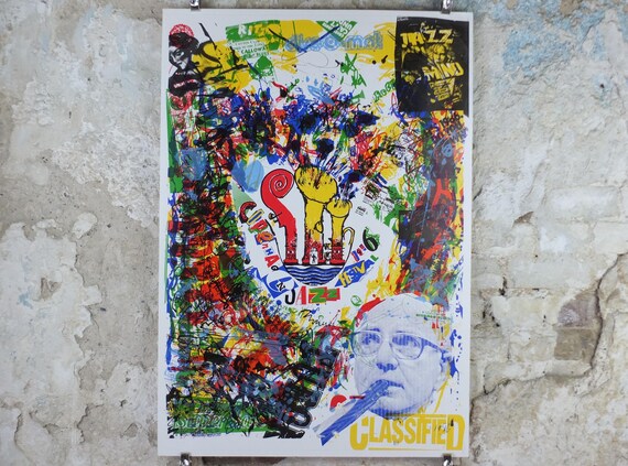 1986 Copenhagen Jazz Festival Poster, Lots of Messy Busy Energy