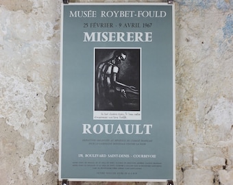 1967 Georges Rouault Poster, "Miserere" Expressionism Fauvism gallery exhibition, wall art decor
