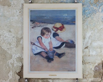 1988 Children playing on the Beach Poster, by Mary Cassett 1884, National Gallery of Art, artist gallery exhibition, wall art decor