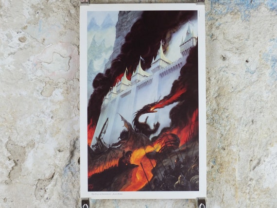 Dragon Print Glaurung Glaudrung LOTR Tolkien Vintage Fantasy -  Israel
