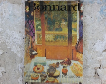 1984 Pierre Bonnard Poster, The Breakfast Room 1930, La Salle à Manger, Centre Georges Pompidou, Les Nabis gallery exhibition wall art decor