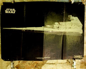 Original Vintage Star Wars Imperial Star Destroyer 1982 Scanlite Empire Strikes Back Lucasfilm wall art cinema film memorabilia
