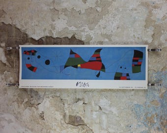 1998 Joan Miro Poster, For David Fernandez Miro 1964, Surrealism, Fauvism, expressionism, long poster, gallery exhibition wall art decor
