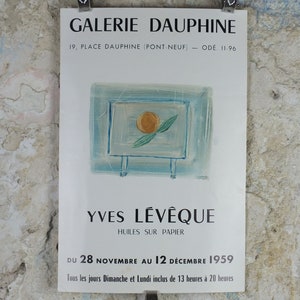 1959 Yves Lévêque Poster, naive Kunst, Obst auf Tisch, Obst, Kunst, Öl auf Papier, Kunstgalerie, Kunst auf Leinwand