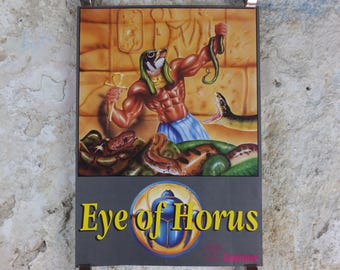 1989 Eye of Horus Poster, Amiga computer game from Fanfare and Logotron, Egyptian Adventure Game, gaming wall art decor
