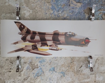 Original Vintage Poster Sukhoi SU-22 “Fitter-F" military air force airplane aeroplane wall art 1980s
