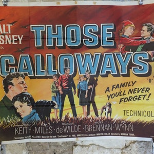 Originele vintage movie poster die Calloways Walt Disney Quad Wall ganzen Swift twater rustieke Outdoors familie Art Print film Cinema 1965 1960s
