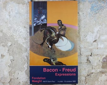 1995 Francis Bacon Poster, Study for a Bullfight 1969, Fondation Maeght, Figurative Realism, gallery exhibition, wall art decor