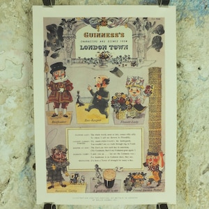 Guinness London Poster, by Bruce Hobbs 1951, The Festival of Britain in London, Advertising campaign Wall art retro 1990s