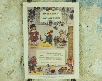 Guinness London Poster, by Bruce Hobbs 1951, The Festival of Britain in London, Advertising campaign Wall art retro 1990s