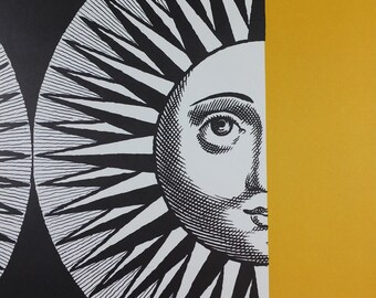 1962 Fornasetti Poster, Sun on Ceramic by Piero Fornasetti in