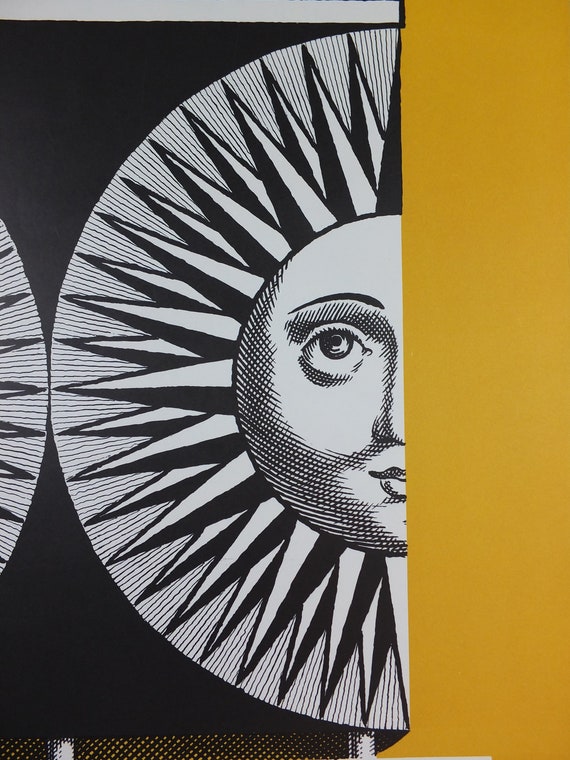 アートポスター ピエロ フォルナセッティ カプリの太陽 Fornasetti 1962 Fornasetti Poster, Sun on Ceramic by Piero Fornasetti
