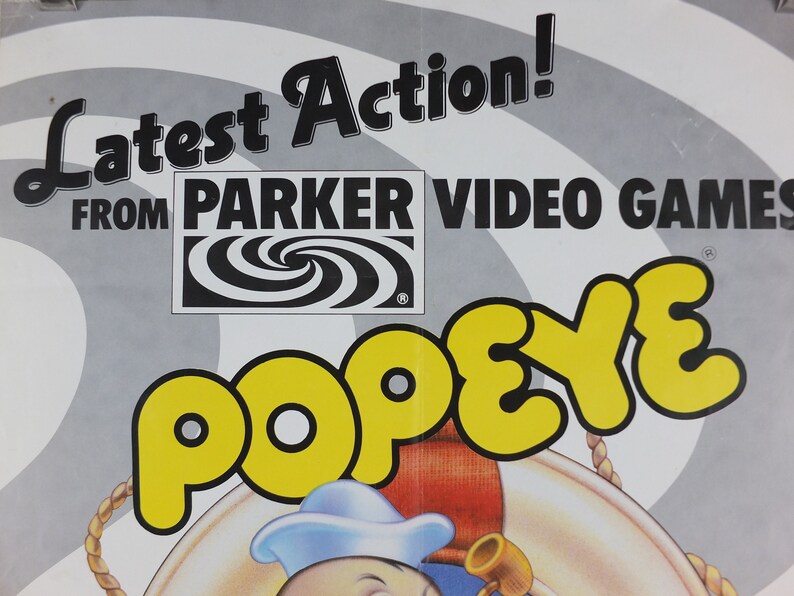 1983 Popeye the Sailor Man Poster, Computer Game From Parker Video ...