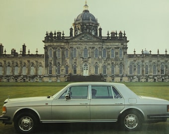 Original Vintage British Rolls Royce Silver Spirit Poster Crewe luxury brand design sports car Cheshire Advertising print wall art 1980s