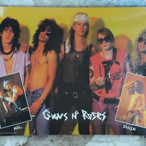 1988 Vintage Guns N' Roses Poster, GnR, hard rock, licenciado a Anabas AA386, Inglaterra, banda de música wall art Década de 1990