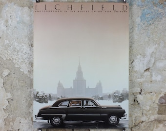 1990 Patrick Lichfield Poster, Soviet Union II, Unipart group, surprise in a limo, licenced to Athena, art deco nouveau, wall art decor