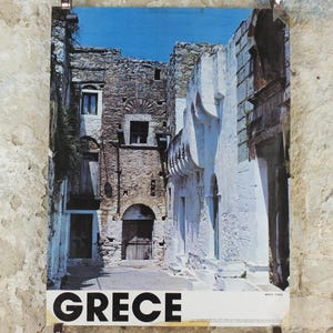 1976 Mesta Chios Reiseposter, Griechenland - eine griechische Insel, Wand Kunst Dekor