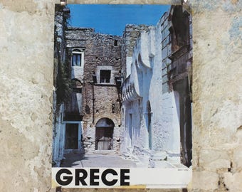 1976 Mesta Chios Travel Poster, Greece - a Greek Island, wall art decor