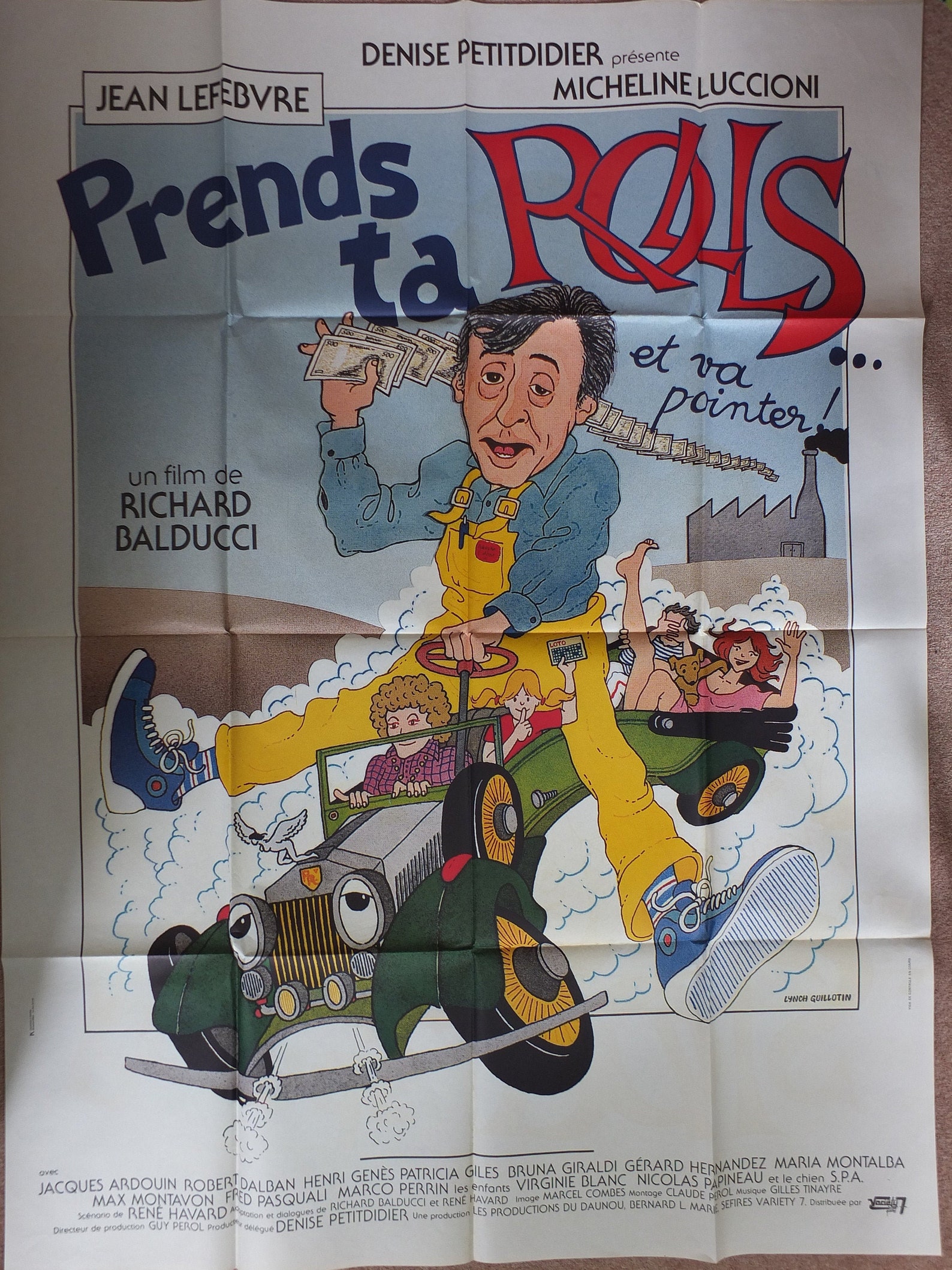 Prends Ta Rolls Et Va Pointer Original Vintage French Movie Poster Prends ta rolls et va | Etsy