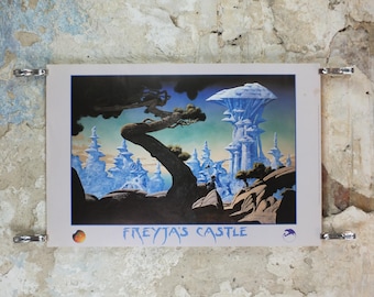 1987 Freya's Castle Poster, by Roger Dean, Yes, Pomegranate Publications, 1364, fantasy landscape, wall art decor