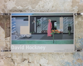 2001 David Hockney Poster, Beverly Hills Housewife 1966, Louisiana Museum of Modern Art, Pop Art, gallery exhibition wall art decor