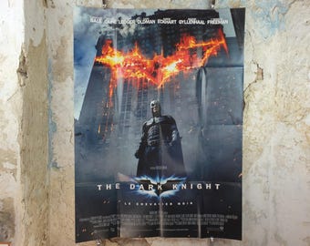 2008 The Dark Knight Poster, Batman, Christopher Nolan Le Chevalier Noir, Original French Grande size, wall art cinema film memorabilia