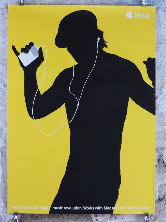 アンプ AppleTalk Poster 2003 Apple Ipod Poster, Original Dancing Man in Hat by Susan