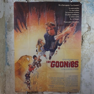 1985 The Goonies Poster, Schatzkarte Jagd nach Piratengold von One Eyed Willy, Original französisches Grande size Format, Kino Film Erinnerungsstücke