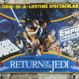 Póster de la trilogía de Star Wars de 1993, de Zigzag Posters Alemania, El regreso del Jedi, El Imperio Contraataca, arte mural, recuerdos cinematográficos