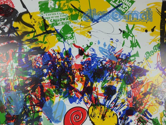 1986 Copenhagen Jazz Festival Poster, Lots of Messy Busy Energy