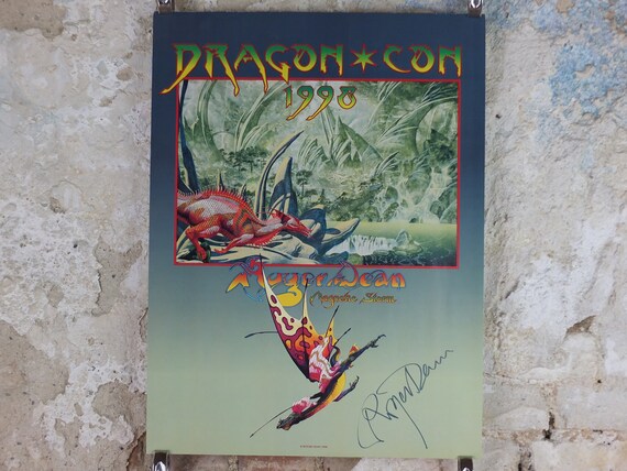 1998 サイン入りロジャー・ディーン ポスター、ドラゴンコン 1998