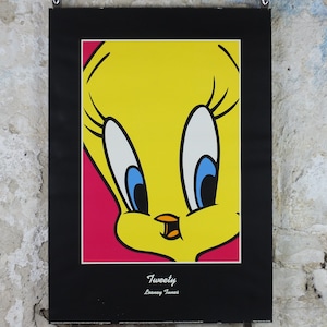 1993 Tweety Pie Poster, Looney Tunes y Merrie Melodies de Warner Bros, dibujos animados y decoración de arte de pared cómica