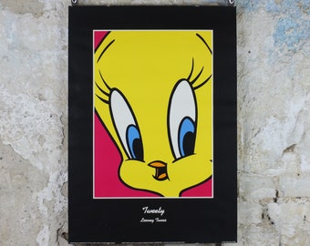 1993 Tweety Pie Poster, Looney Tunes and Merrie Melodies by Warner Bros, cartoon and comic wall art decor