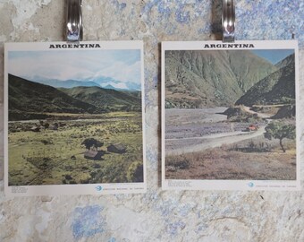 Original Pair Vintage Argentina Posters Aconquija San Antonio de los Cobres travel national tourism advertising print wall art retro 1960s