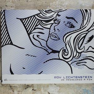 1996 Roy Lichtenstein Poster, "Seductive Girl" 1996, reclining girl with smouldering eyes adjusting her hair, Pop Art Gallery wall art decor