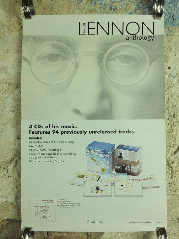Original Vintage John Lennon Anthology Double Sided Poster - Etsy