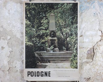 1950 Frederic Chopin Poster, The birth place of Frederic Chopin, Parc à Żelazowa Wola, Poland, travel wall art decor
