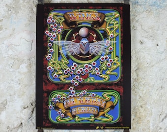 1977 Paul McCartney Wings Poster, In Concert, Beatles, by Stanley Mouse and Alton Kelley, music wall art decor